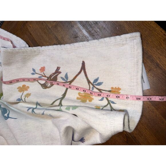 Cuddledown Hummingbird Throw Blanket Whimsical Jaquard Organic Cotton 59x50 - Picture 7 of 7